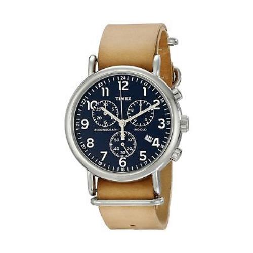 Timex Weekender Chronograph 40mm Watch Tan/blue - Tan/Blue