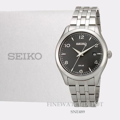 Men`s Seiko Core Solar Essential Stainless Steel Watch SNE489