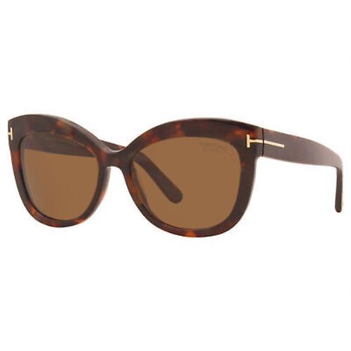 Tom Ford Alistair TF524 54H Sunglasses Women`s Shiny Red Havana/brown Polarized - Frame: Havana, Lens: Brown