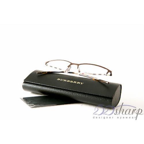 Burberry Eyeglasses-b 1278 1012 Matte Brown and Plaid