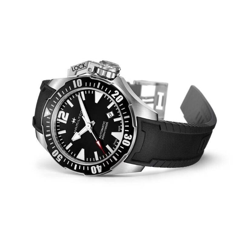 Hamilton Khaki Navy Automatic Black Dial Stainless Steel Men`s Watch H77605335