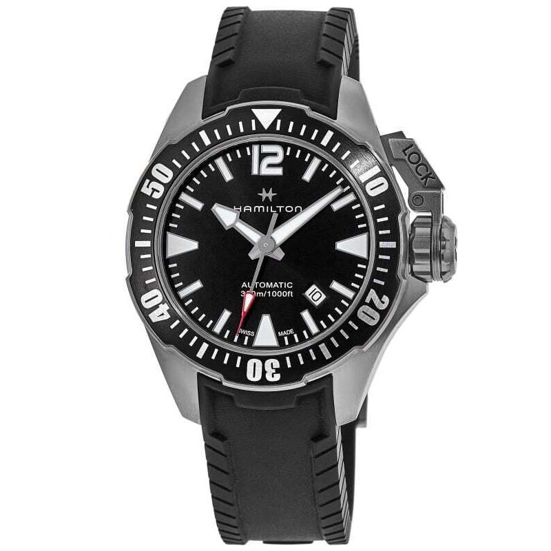 Hamilton Khaki Navy Frogman Automatic Black Dial Men`s Watch H77605335