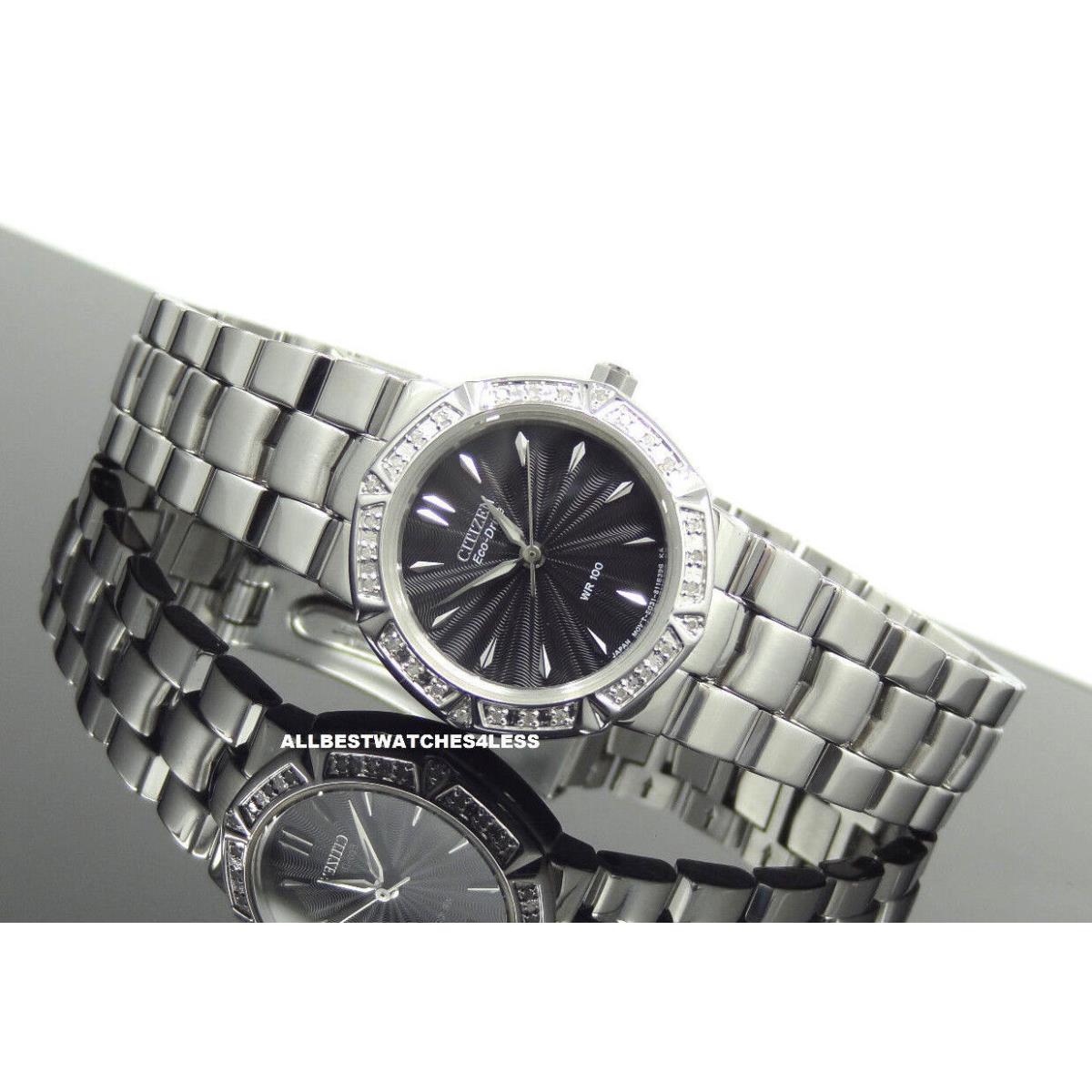 Citizen EP5830-56E Serano Eco-drive Diamond Black Dial Women`s Watch