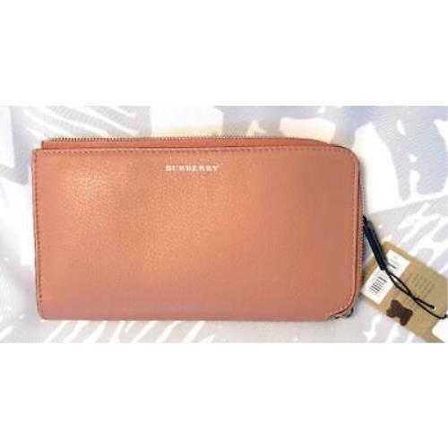 Burberry Abbey Leather 2-in-1 Wallet Dusty Rose Pink W/removable 