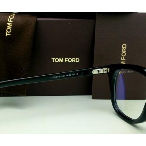 Tom Ford Eyeglasses TF 5488-B 001 49-23 Black Gold Frame Blue 