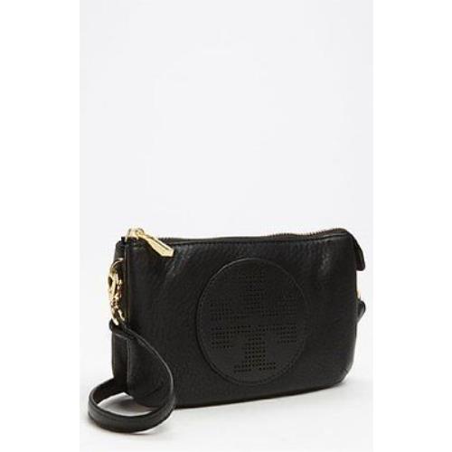 Tory Burch Kipp Black Small Crossbody Leather Handbag Medium Belt Bag Gold - Black Exterior
