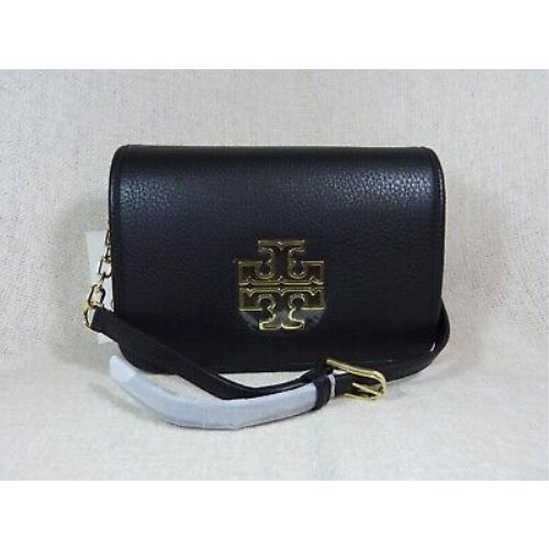 Tory Burch Black Leather Britten Combo Cross Body Bag/clutch