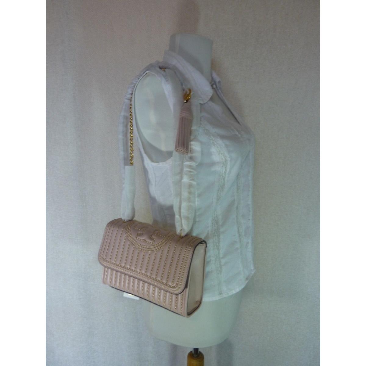 Tory burch fleming tote shell pink hot sale