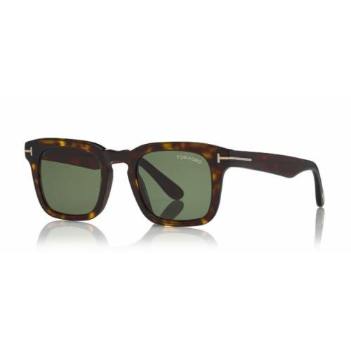 Tom Ford FT 0751 Dax 52N Dark Havana/green Square Men`s Sunglasses