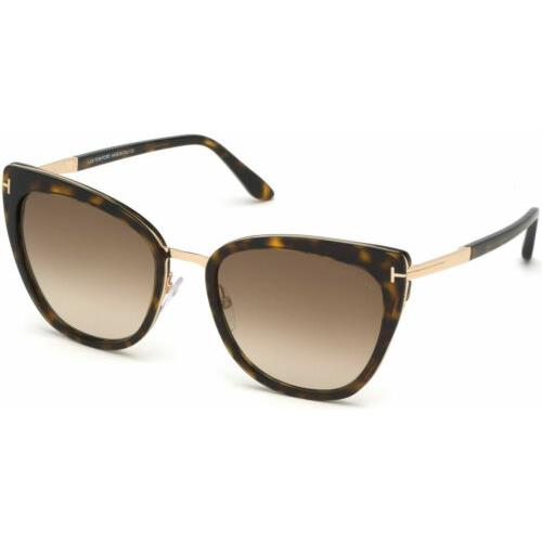 Tom Ford FT 0717 Simona 52F Shiny Havana Rose Gold Sunglasses