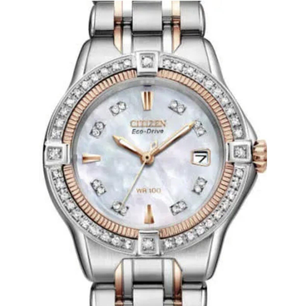 Citizen Women`s Eco-drive Signature Quattro Diamond Stainless Steel Watch 295