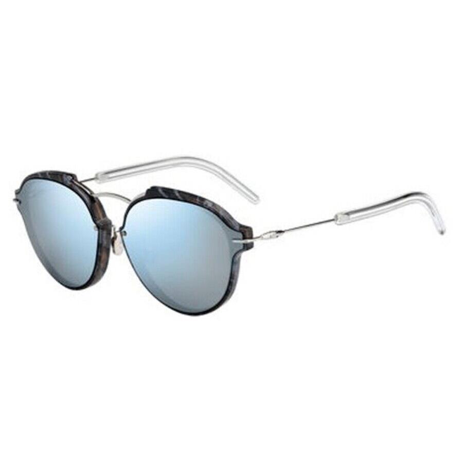 Dior Dioreclat 0GNO Sunglasses Black Marble Ruthenium / Light Blue Mirror