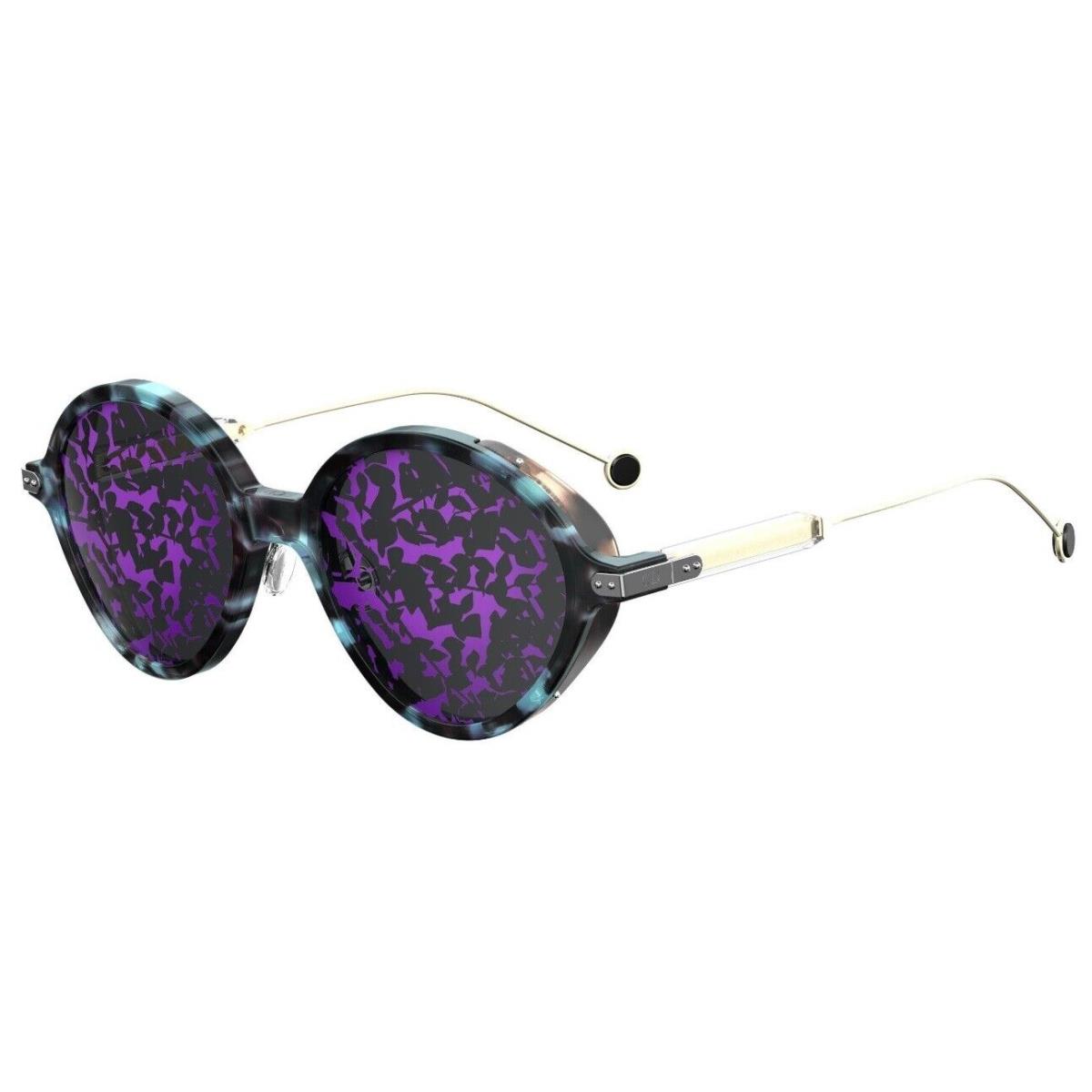 Dior Umbrage 0MJN/TY Sunglasses Blue Havana Mtgd / Violet Mirror Pattern