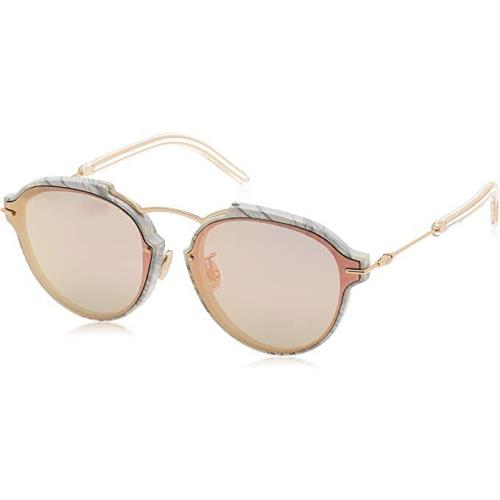 Dior Dioreclat 0GBZ Sunglasses White Marble / Rose Mirror