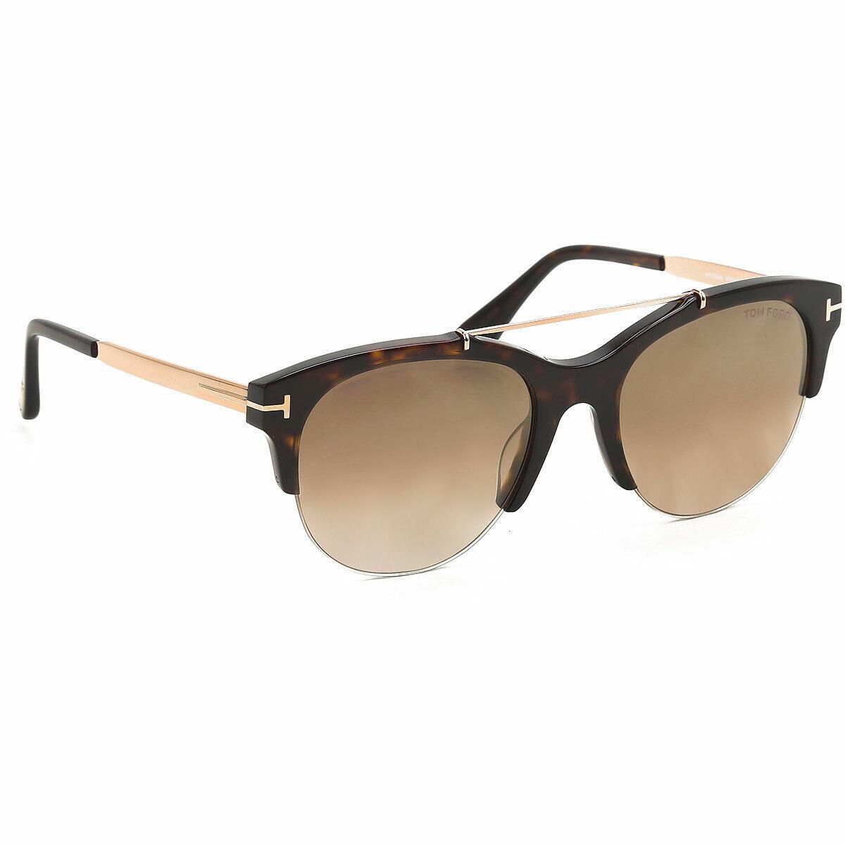 Tom Ford Adrenne TF517 52G Gold Havana Gold Mirror Lens Unisex Sunglasses Italy