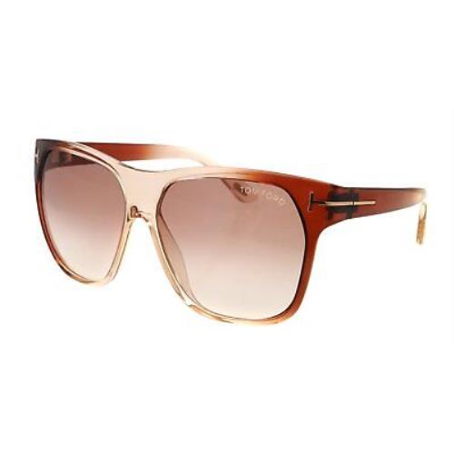 Tom Ford Federico Sunglasses Transparent Mauve Brown Frame FT188 34T 58-13 130 - Brown Frame, Brown Lens