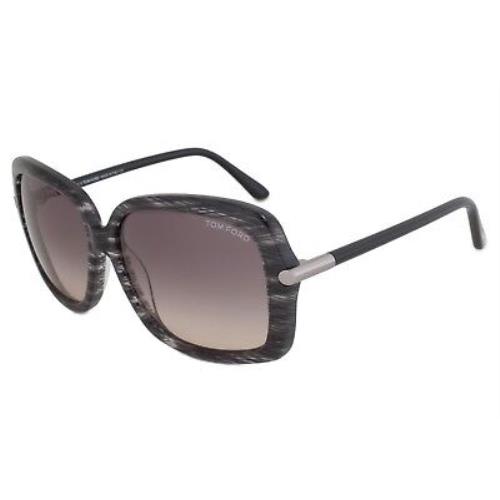 Tom Ford Paloma Sunglasses Black Striped Frame Gradient Lens FT323 05B 59-14 135