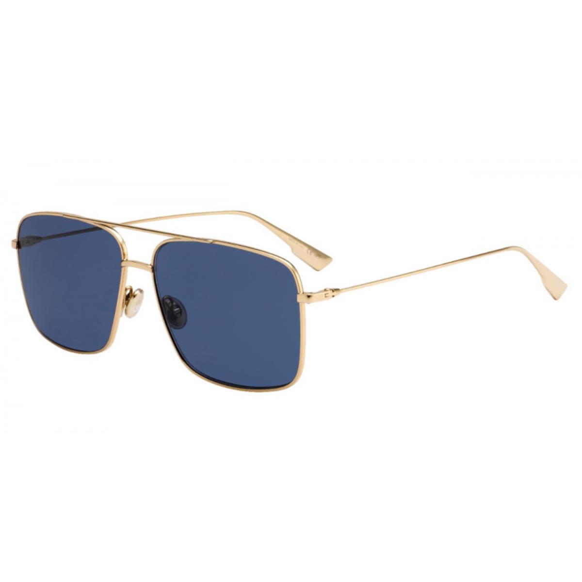 Christian Dior StellaireO3S Aviator Sunglasses J5GKU Gold Frames Blue Lenses