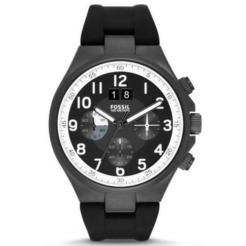 Fossil Men`s CH2918 Qualifier Chronograph Black Silicone Strap Watch