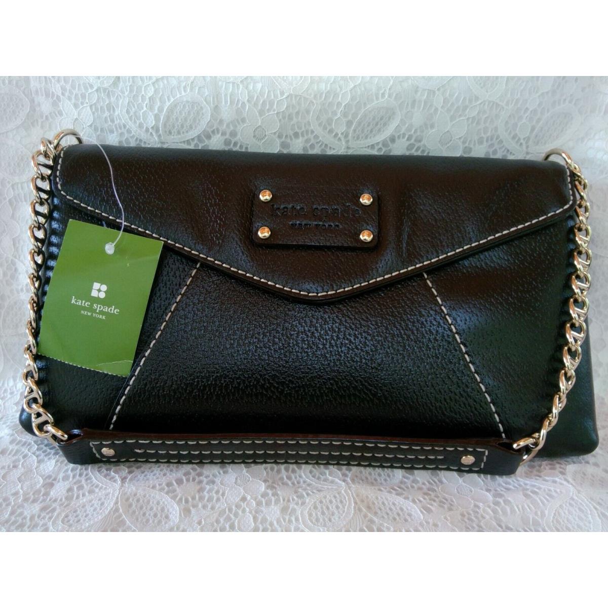 Kate spade store black envelope clutch