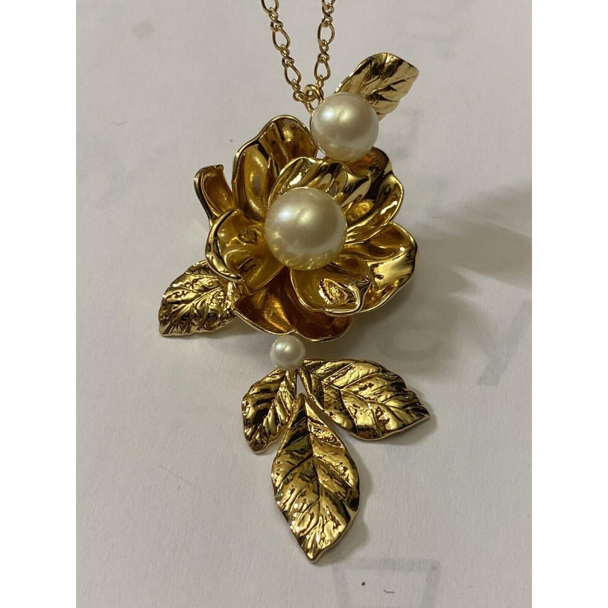 Kate Spade Lavish Blooms Pendant Necklace Gold z46