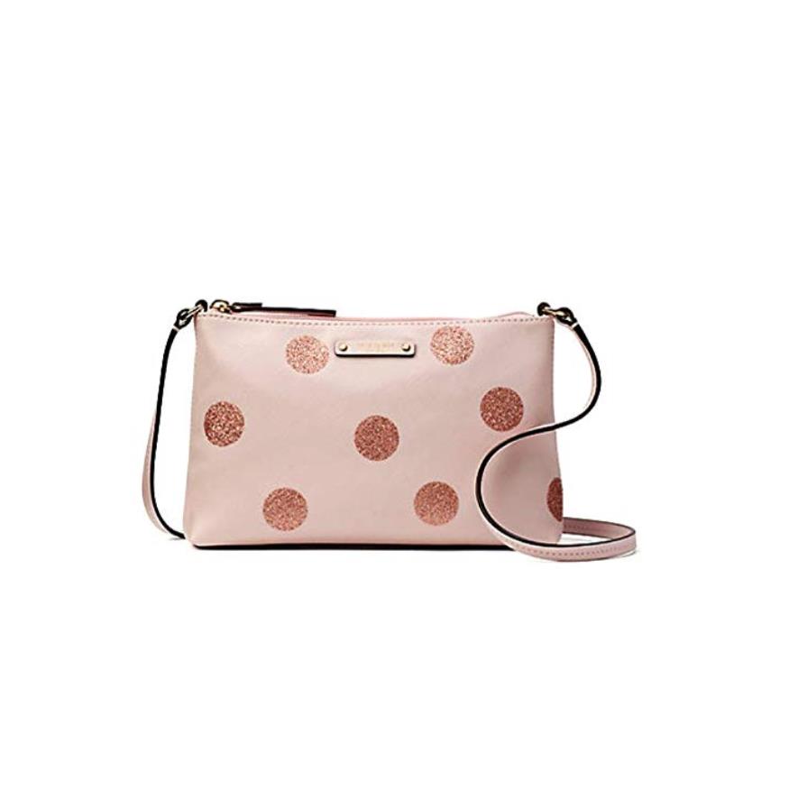 Kate Spade Haven Lane Ramey Plum Dawn Pink/glitter Dots Crossbody Bag