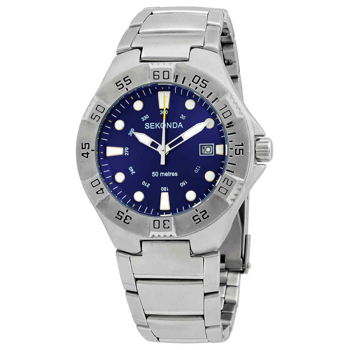 Fossil Sekonda Quartz Blue Dial Stainless Steel Men`s Watch 3098 - Dial: Brown, Band: Brown, Bezel: Silver-tone