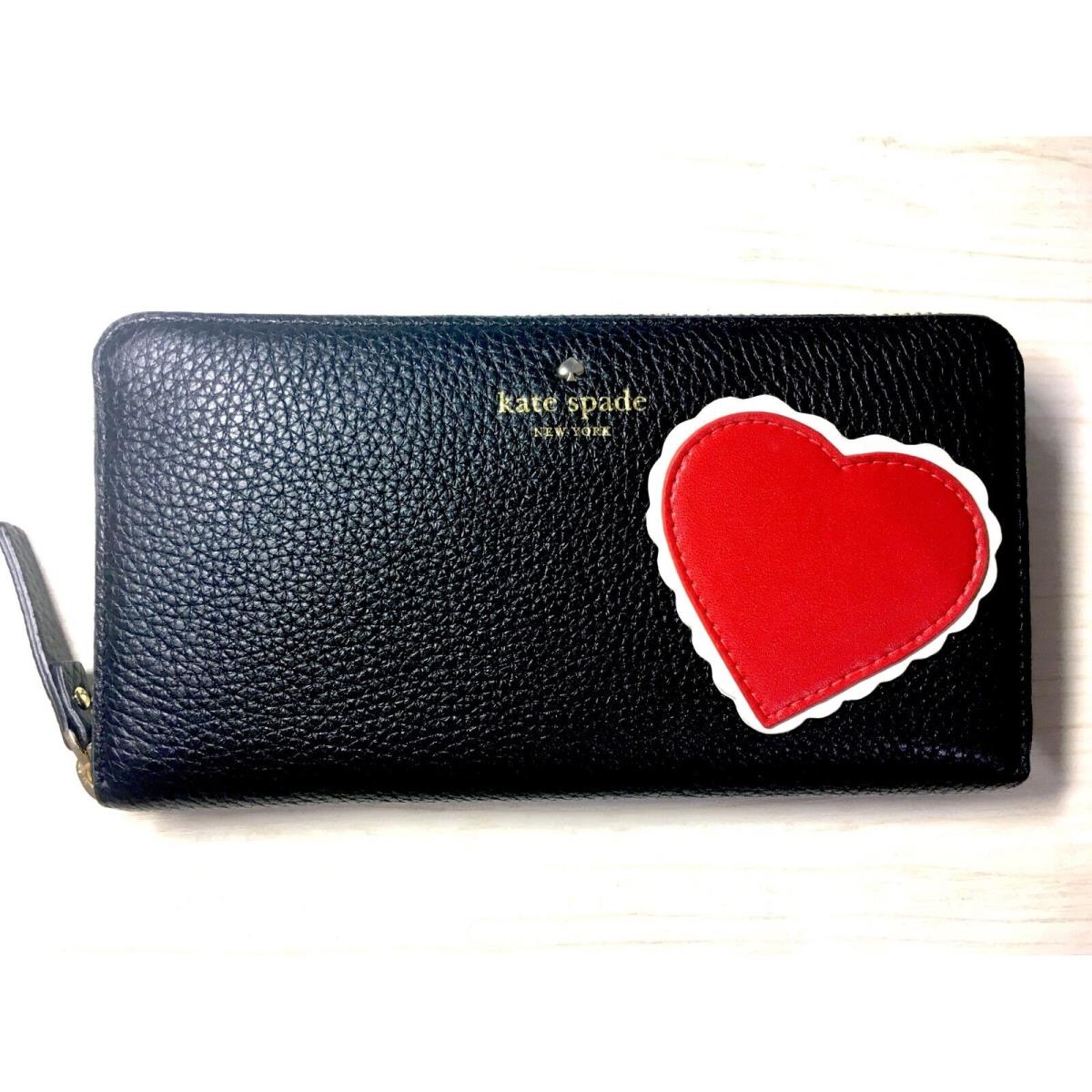 Kate Spade PWRU6139 Red Heart Yours Leather Zippy Wallet Last One