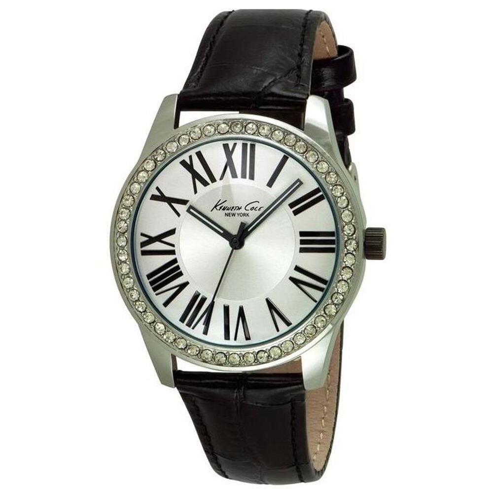 Kenneth Cole 10029552 York Silver Dial Leather Strap Women`s Watch