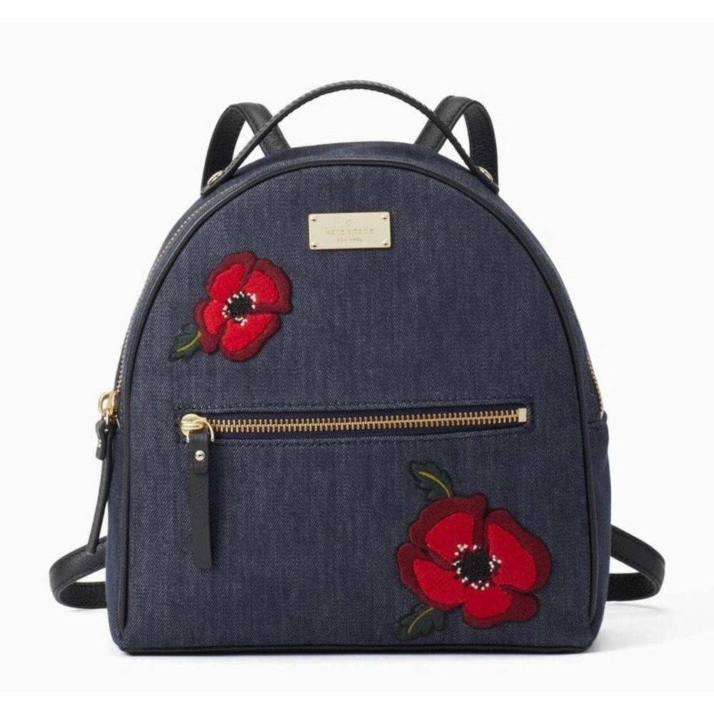 Kate Spade Grove Street Poppy Sammi Denim Backpack Bag