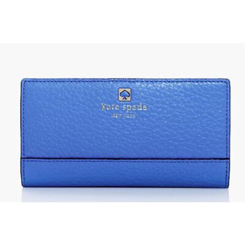Kate Spade New York Leather Southport Avenue Stacy Bluebelle Wallet WLRU1394-NWT - Blue