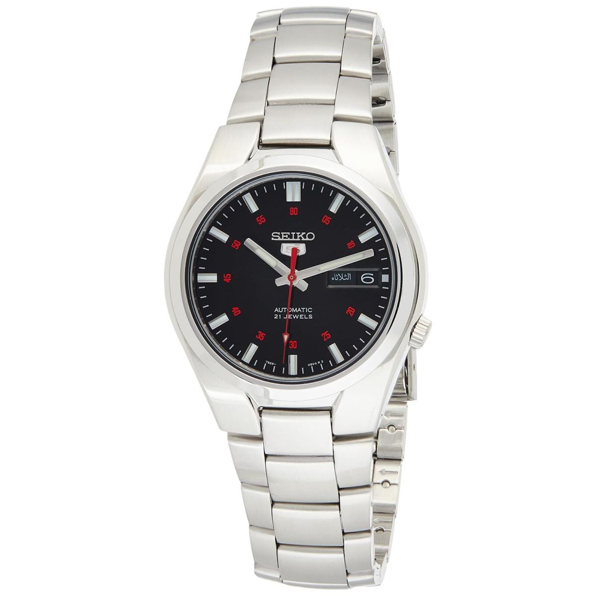 Seiko Men`s 5` Japanese Automatic Stainless Steel Casual Watch Color: Black