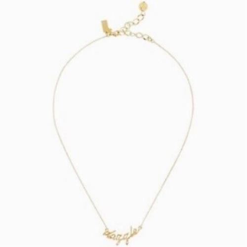 Kate Spade York Say Yes Dazzle Pendant Necklace Rare Gold Tone Flirt