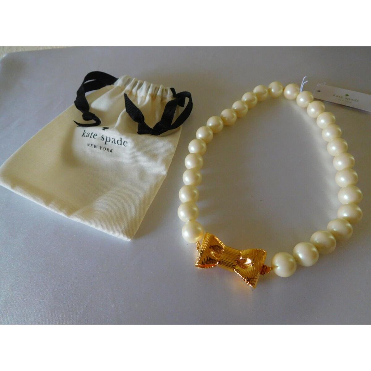 Kate Spade All Wrapped Up In Pearls with Gold Plated Bow Short Necklace - Kate  Spade jewelry - 098686713703 | Fash Brands