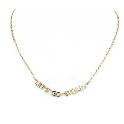 Kate Spade NY Let`s go Steady Say Yes Idiom Necklace Romantic with Love