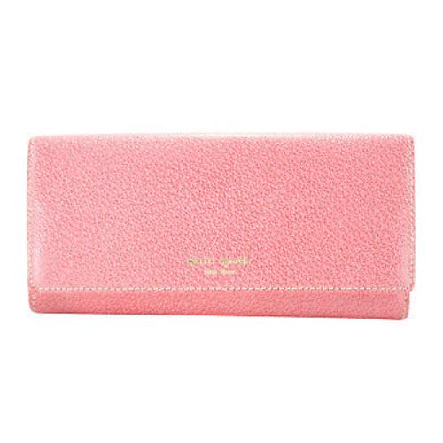 Kate Spade Wellesley Leather Remy Pink Flap Long Wallet