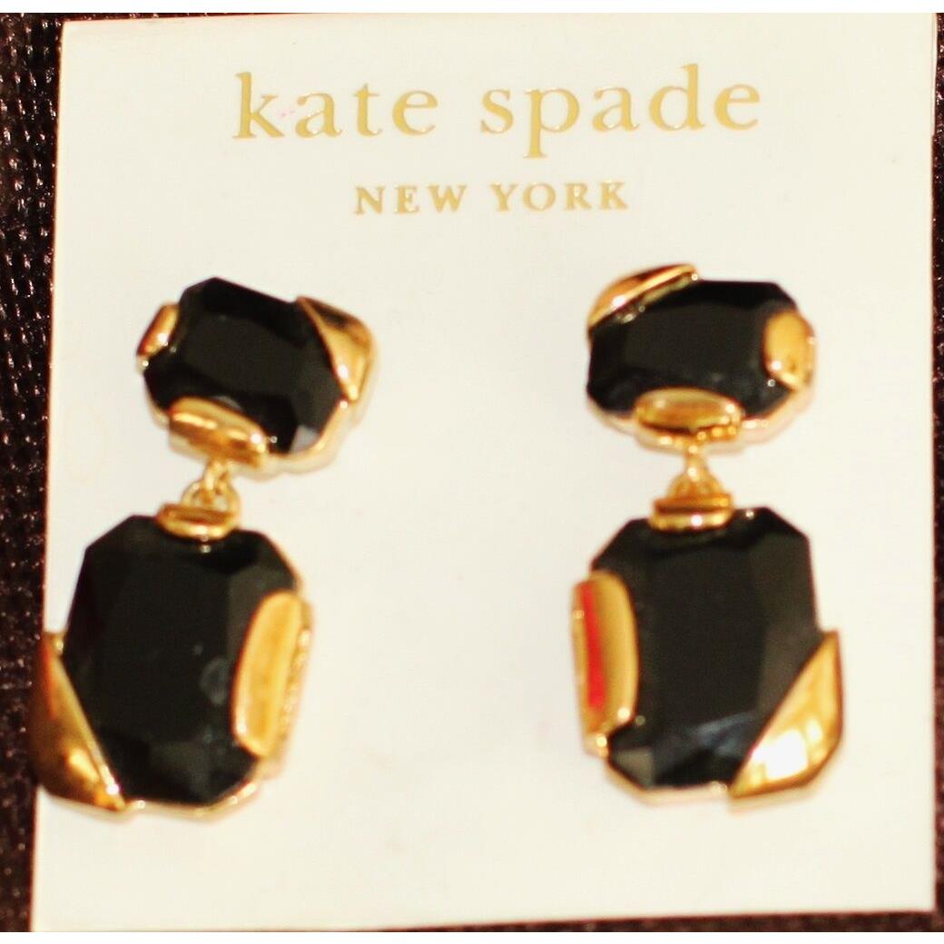 Kate Spade York Stepping Stone Black Onyx Drop Earrings