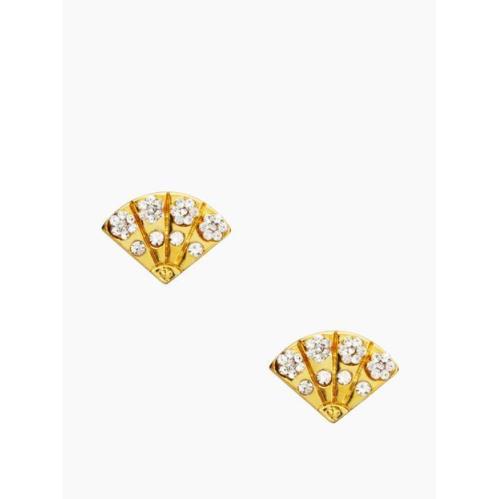 Kate Spade York Rare Fan Out Gold Crystal Pave Studs Earrings Geisha