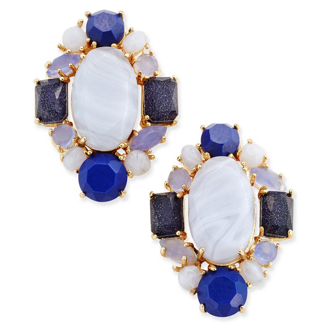 Kate Spade Earrings Symphony Sparkle Blue Occasion Studs Semi Precious Stone