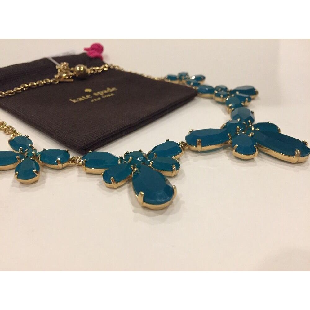 Kate Spade Garden Path Turquoise Flower Necklace