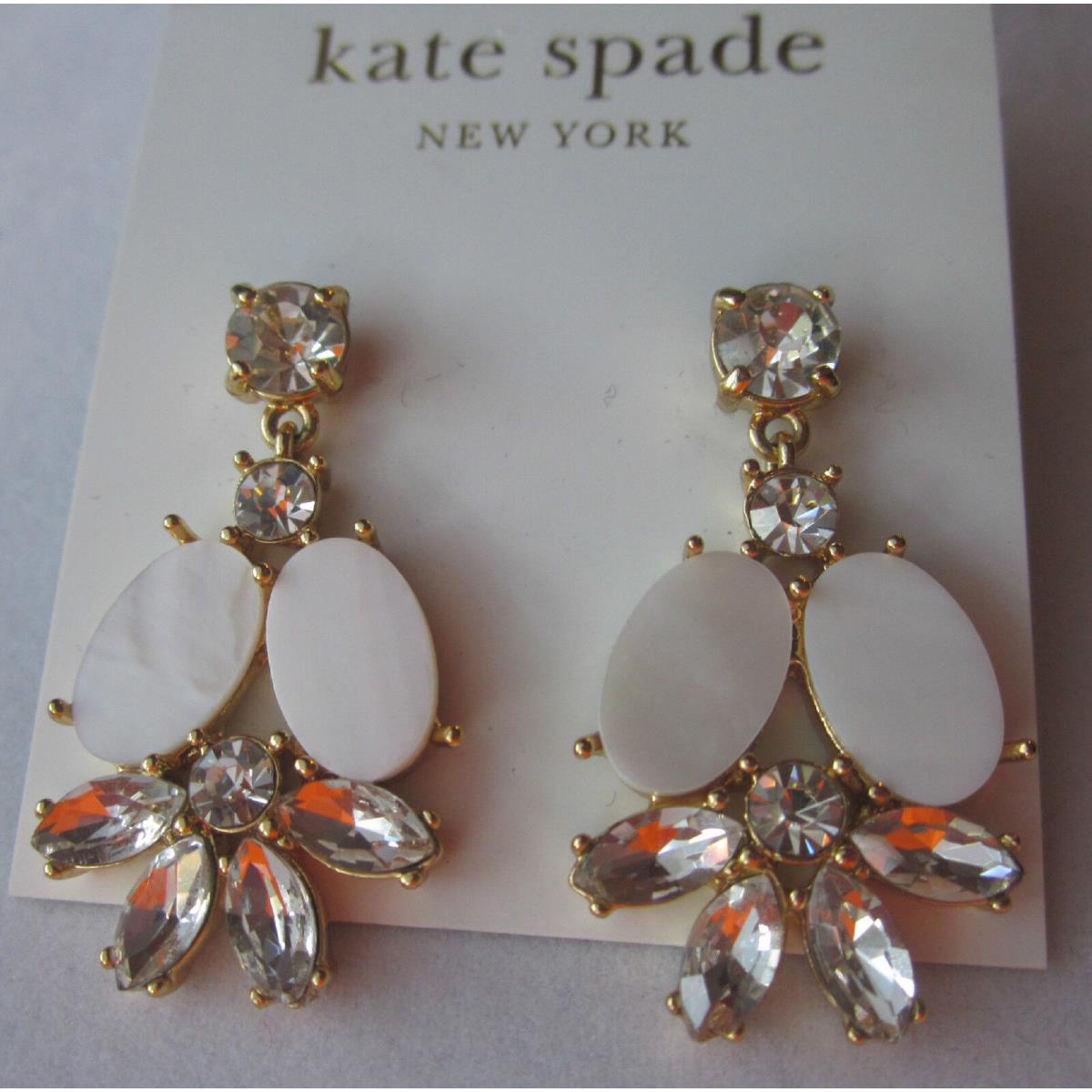 Kate Spade Earrings Bungalow Bouquet Cluster Drop Mother OF Pearl Bridal