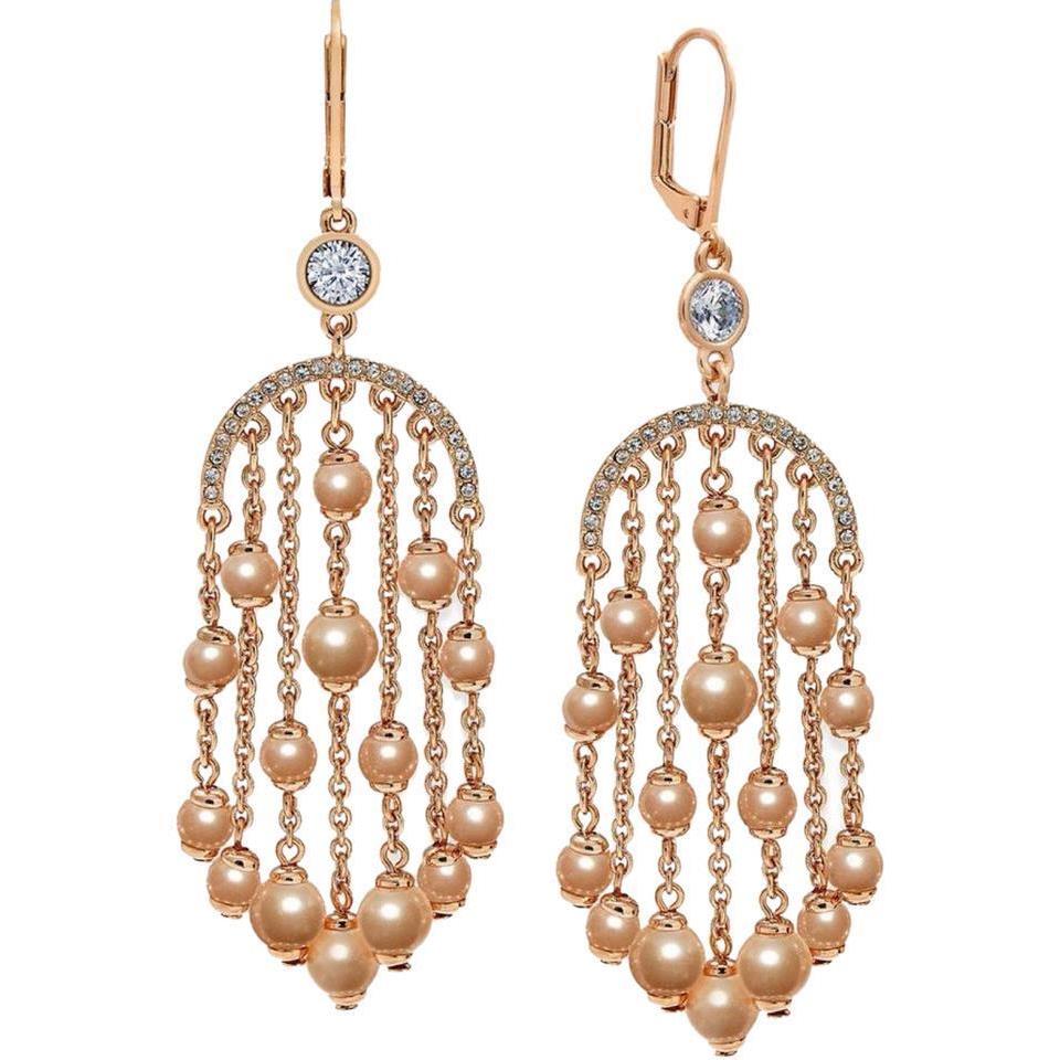 Kate Spade Pearls of Wisdom Rose Gold Plated Petite Pearls Chandelier Earrings