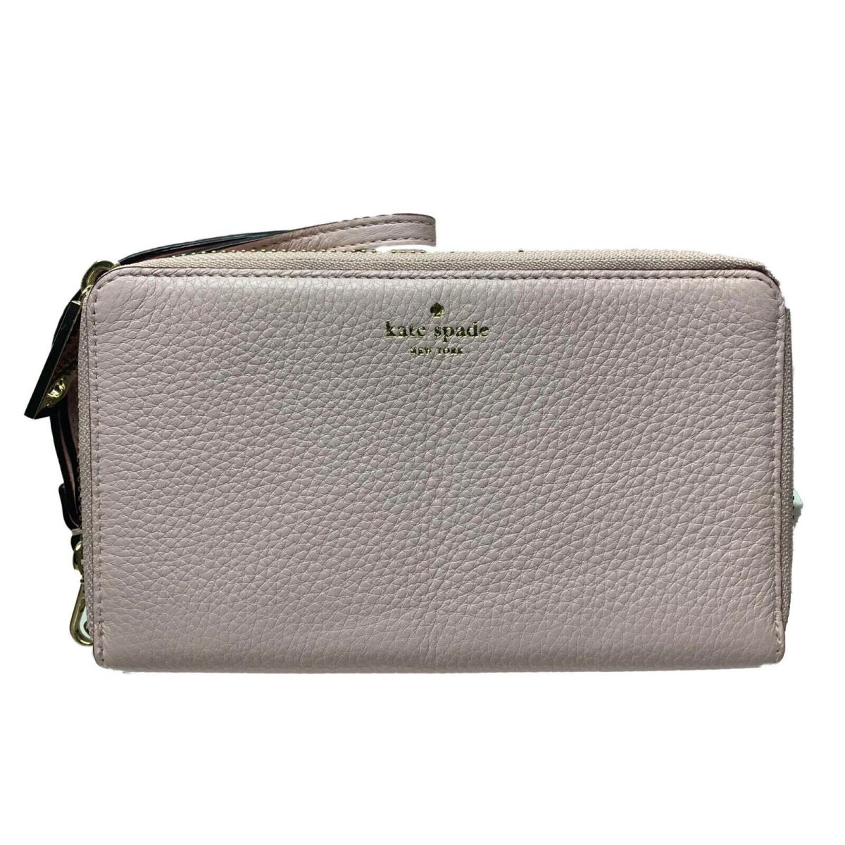 Kate Spade Grey Street Tiera Pebbled Leather Wallet Phone Case in Posypink