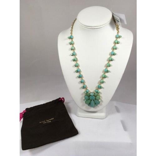 Kate Spade Seastone Sparkle Pendant Necklace Mint Multi /$198