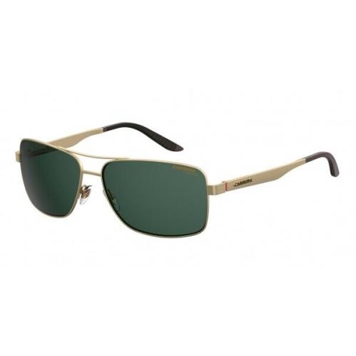 Carrera 8014/s Aoz QT Semi Matte Gold Green Lenses 61mm Unisex Sunglasses