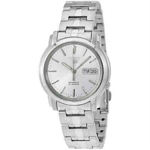 Seiko 5 Automatic Silver Dial Stainless Steel Men`s Watch SNKK65