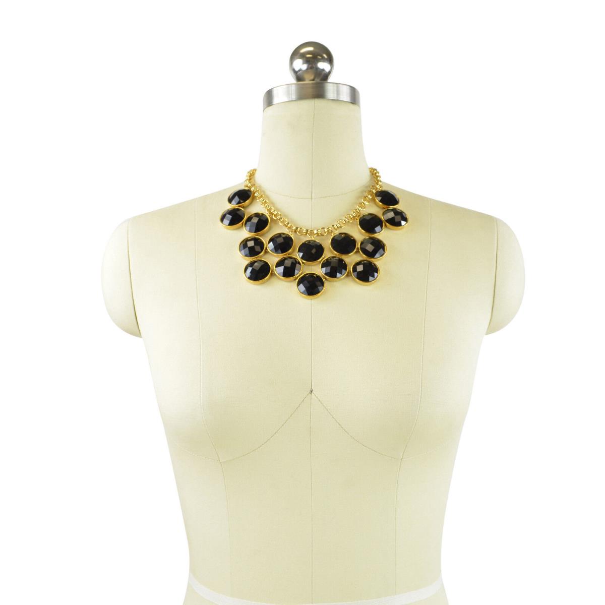 Kate Spade Connect Four Bubble Statement Necklace Black Gold