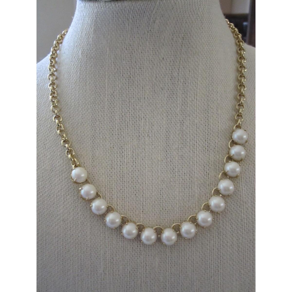 Kate Spade Beautiful Gold Plated Squared Away Pearl Necklace