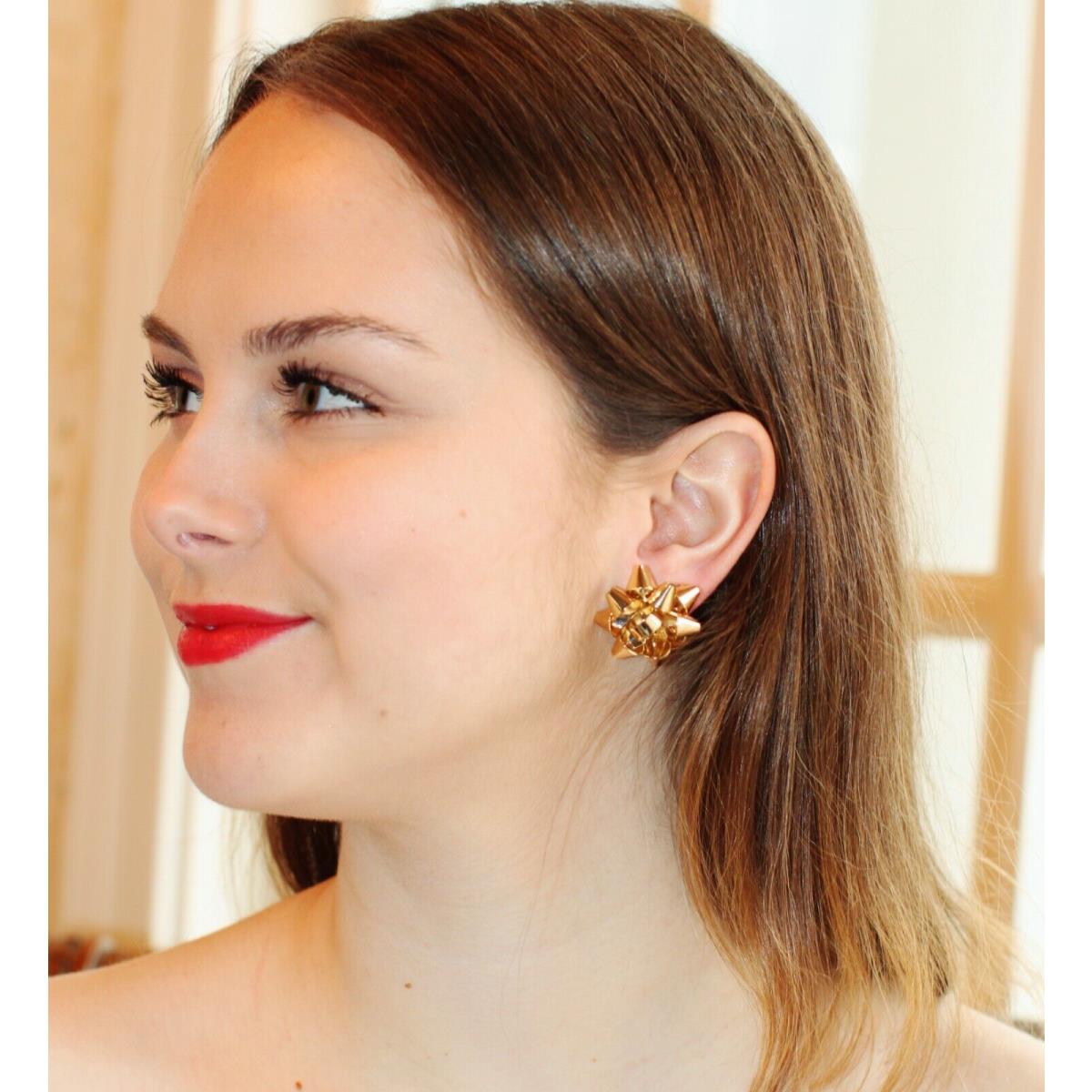 Kate Spade Gold Bourgebow Bourgeois Christmas Bow Stud Earrings + Bold Huge  - Kate Spade jewelry - 098686585317 | Fash Brands