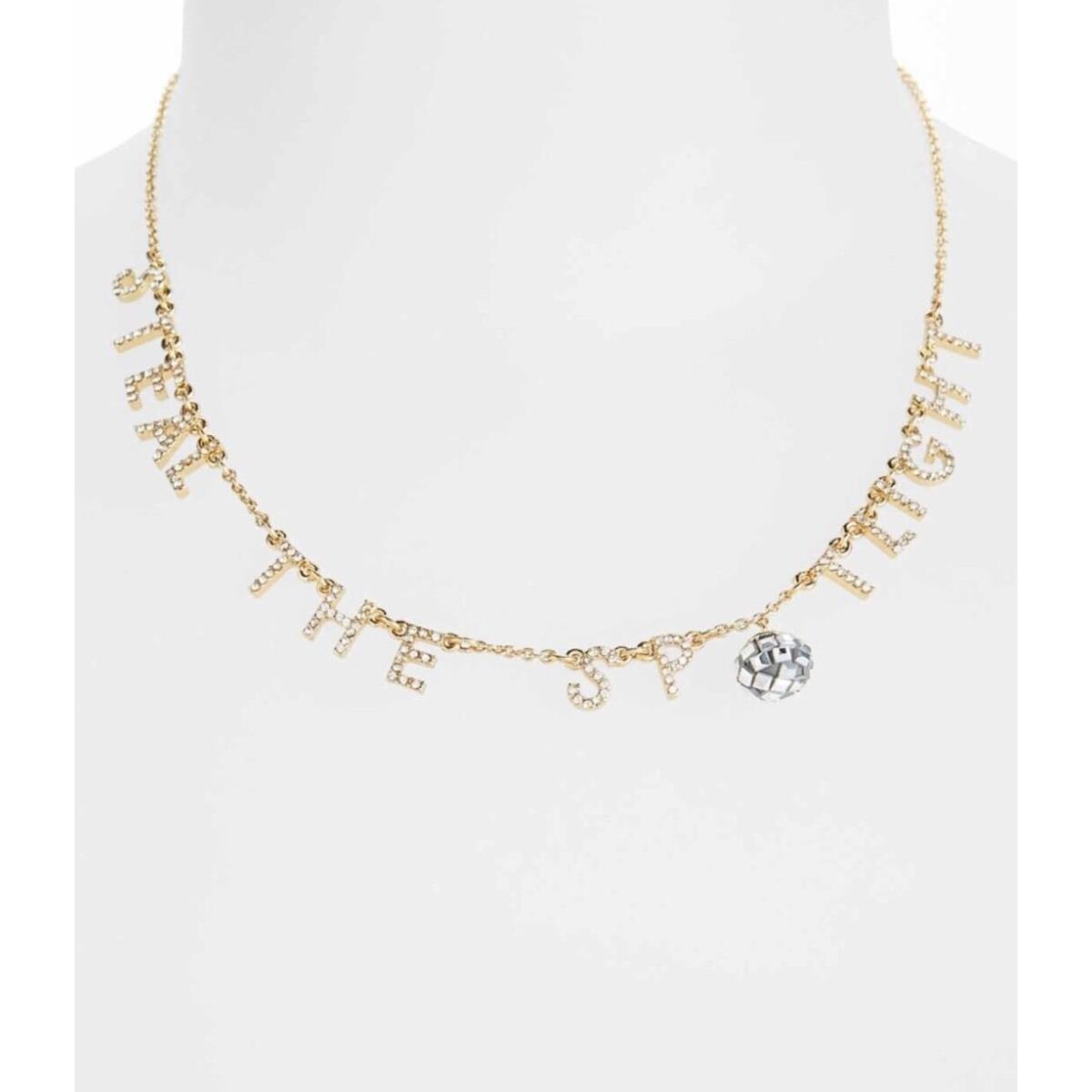 Kate Spade Gold `steal The Spotlight` Pendant Necklace. Dust Bag